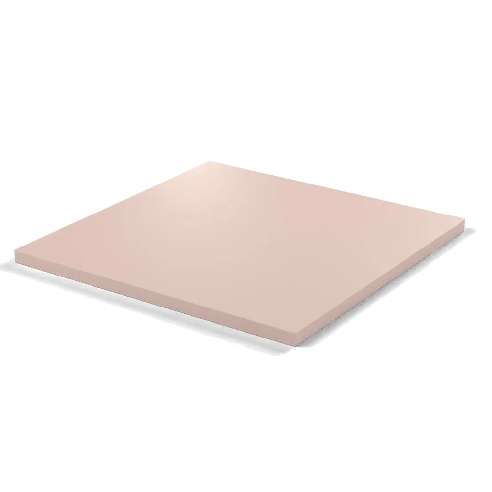 Plateau stratifié Atelier carré 28 mm — décor Rose Givré, chant ton sur ton