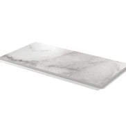 Plateau stratifié Atelier rectangulaire 28 mm — décor Marbre Veneto, chant ton sur ton