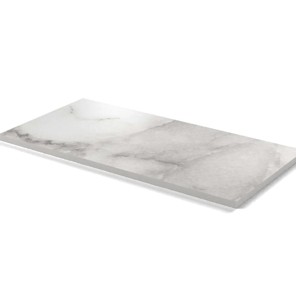 Plateau stratifié Atelier rectangulaire 28 mm — décor Marbre Veneto, chant ton sur ton