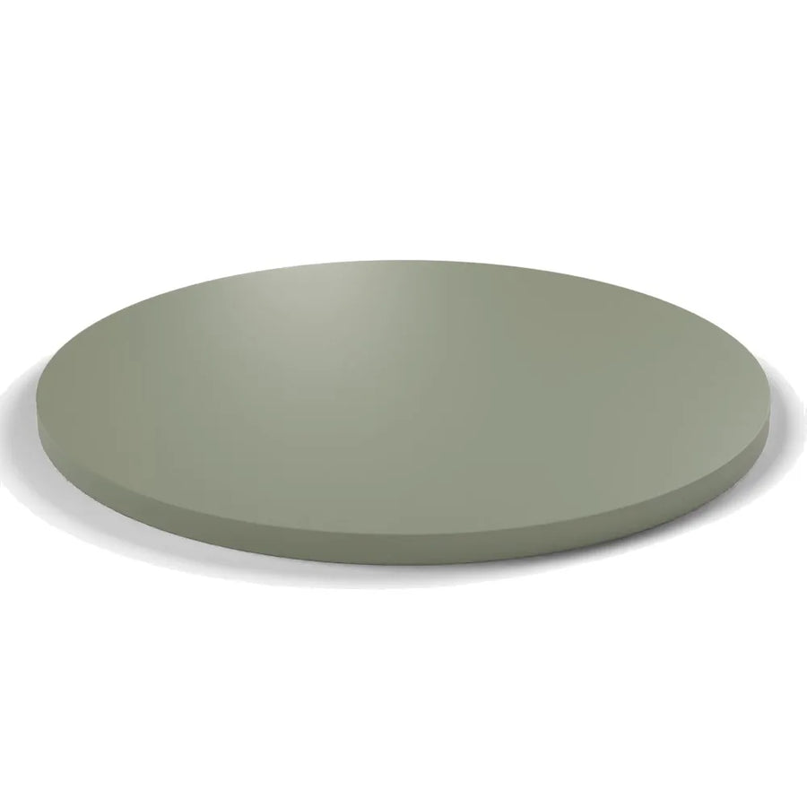 Plateau stratifié Atelier rond 28 mm — décor Agave, chant ton sur ton
