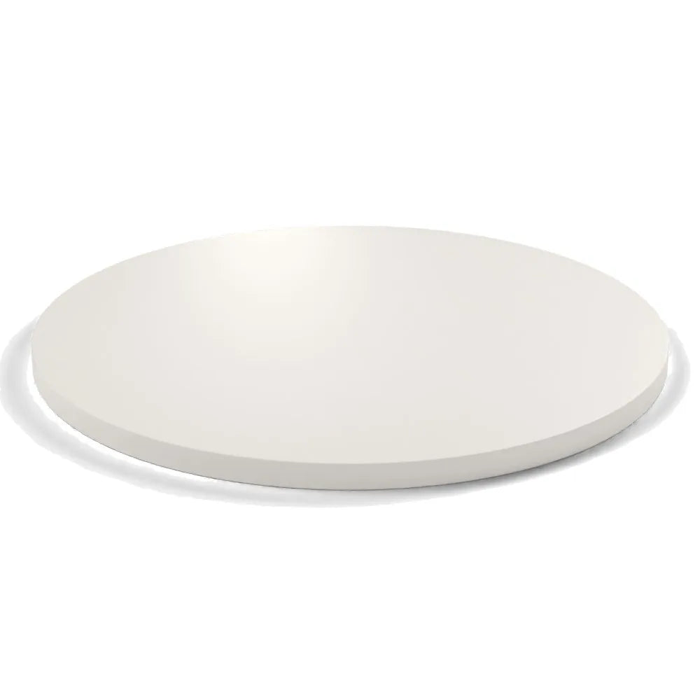 Plateau stratifié Atelier rond 28 mm — décor Bianco Ghiaccio, chant ton sur ton