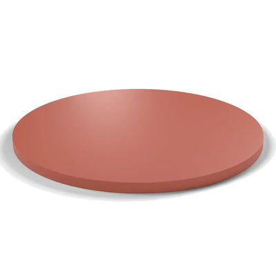 Plateau stratifié Atelier rond 28 mm — décor Brique, chant ton sur ton