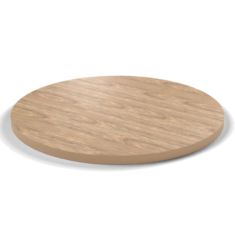Plateau stratifié Atelier rond 28 mm — décor Chêne Vendôme, chant ton sur ton