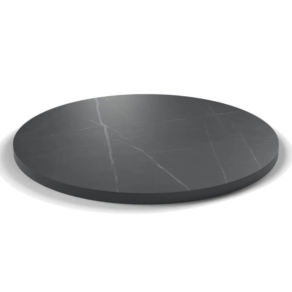 Plateau stratifié Atelier rond 28 mm — décor Nero Grafite, chant ton sur ton