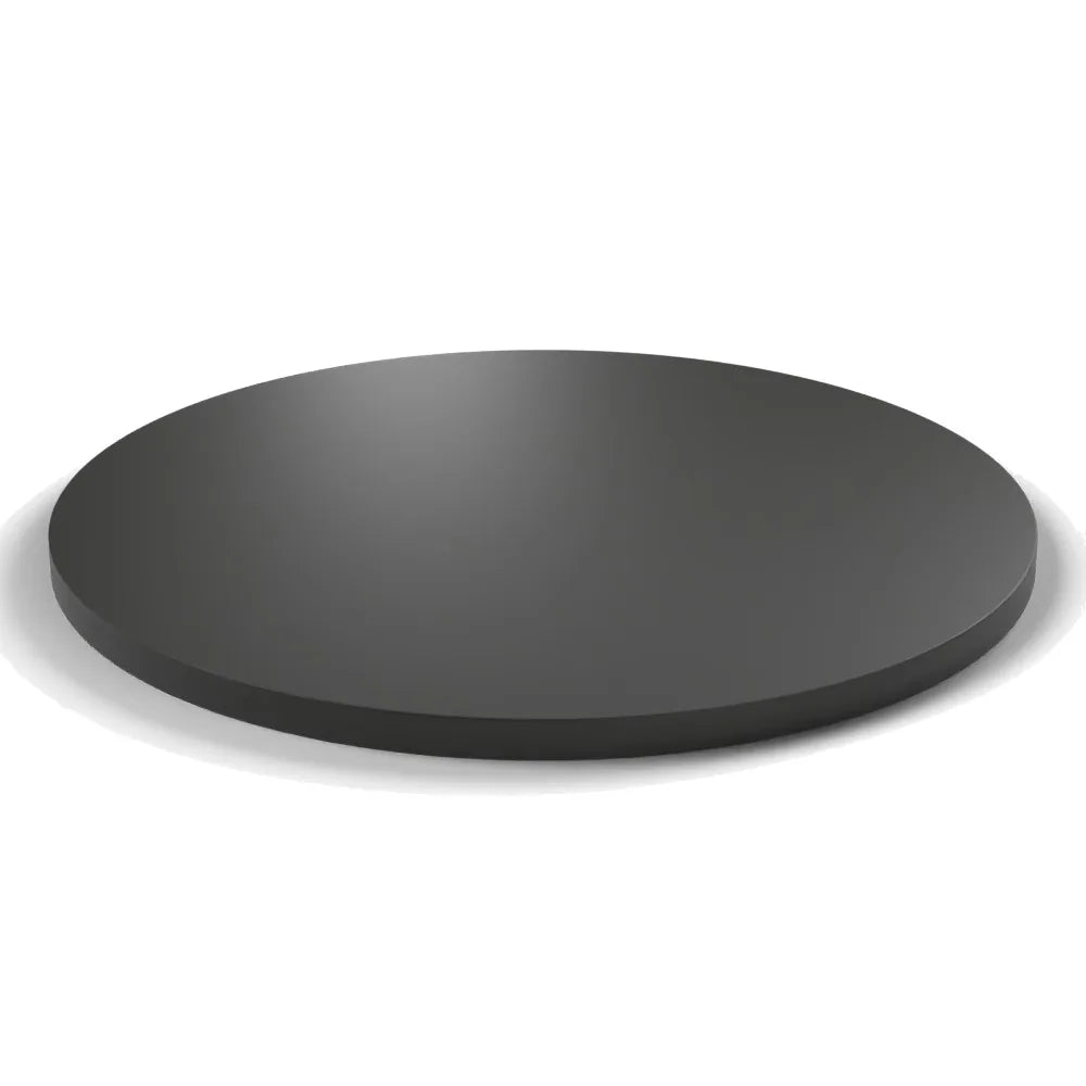 Plateau stratifié Atelier rond 28 mm — décor Noir, chant ton sur ton