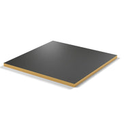 Plateau stratifié Brasserie carré 28 mm — décor Noir, chant PVC effet laiton
