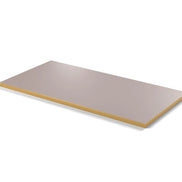 Plateau stratifié Brasserie rectangulaire 28 mm — décor Beige Nude, chant PVC effet laiton