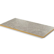 Plateau stratifié Brasserie rectangulaire 28 mm — décor Béton Griffé, chant PVC effet laiton