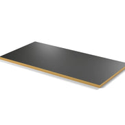 Plateau stratifié Brasserie rectangulaire 28 mm — décor Noir, chant PVC effet laiton