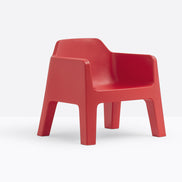 Fauteuil lounge Plus Air 631 rouge vue de trois quarts