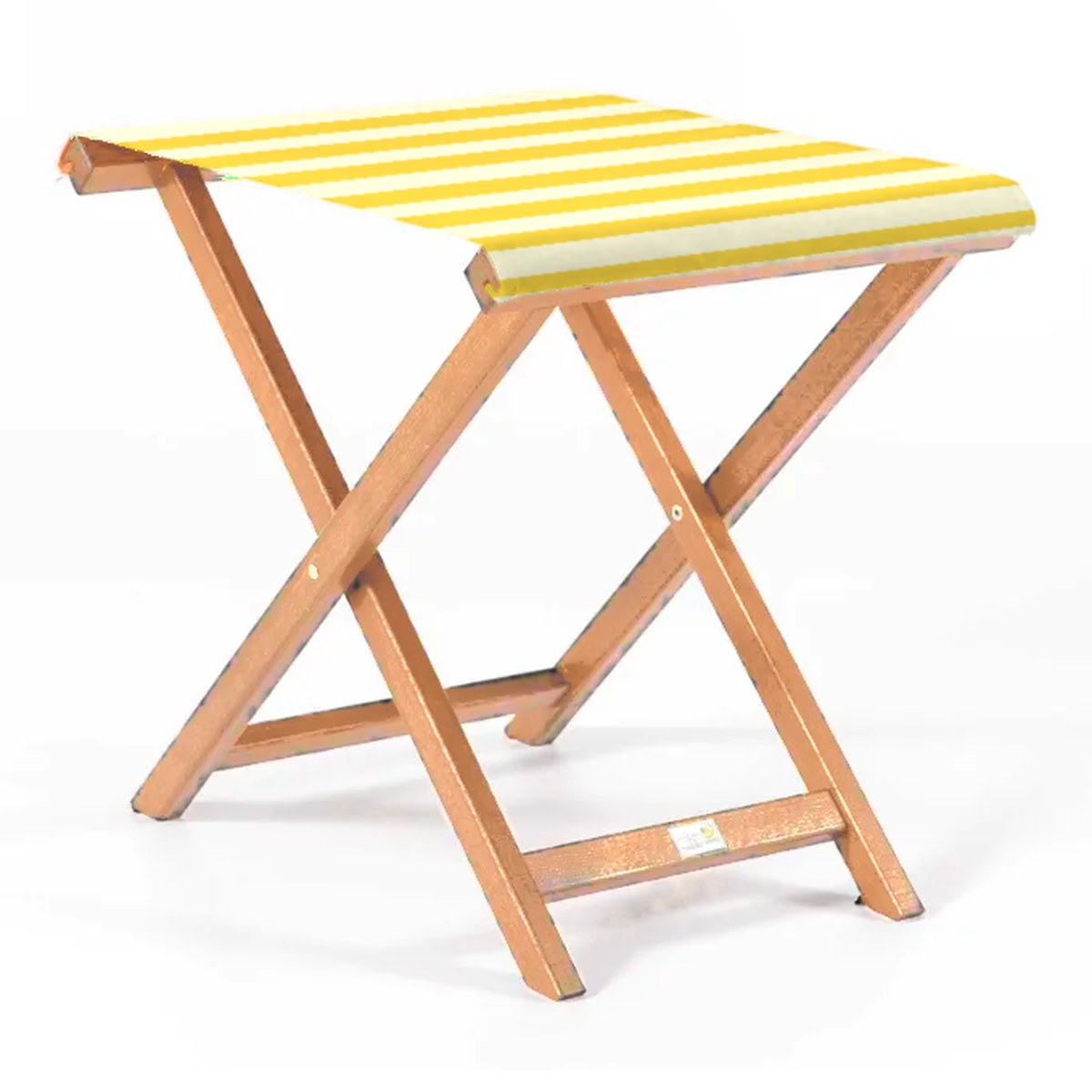 Repose-pieds Biarritz — huile de lin, toile Rayé blanc jaune 011