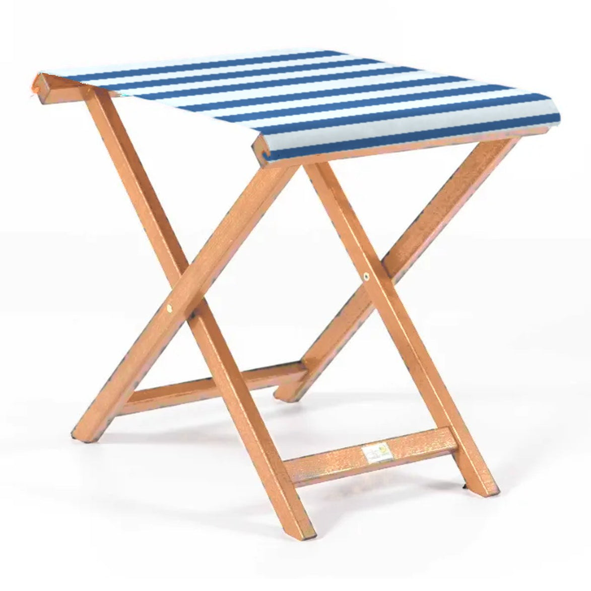 Repose-pieds Biarritz — huile de lin, toile Rayé blanc bleu 012