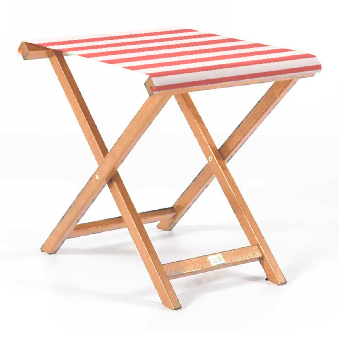 Repose-pieds Biarritz — huile de lin, toile Rayé blanc rouge 028