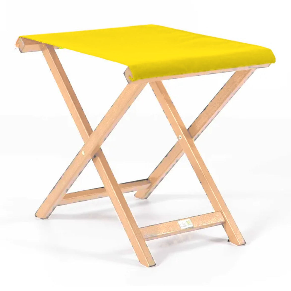 Repose-pieds Biarritz — vernis naturel, toile Jaune 003