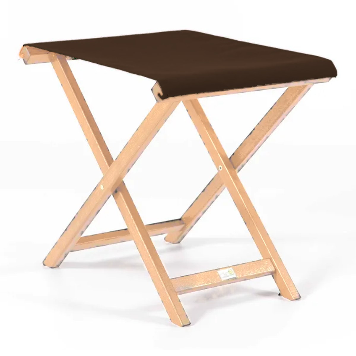 Repose-pieds Biarritz — vernis naturel, toile Marron 005