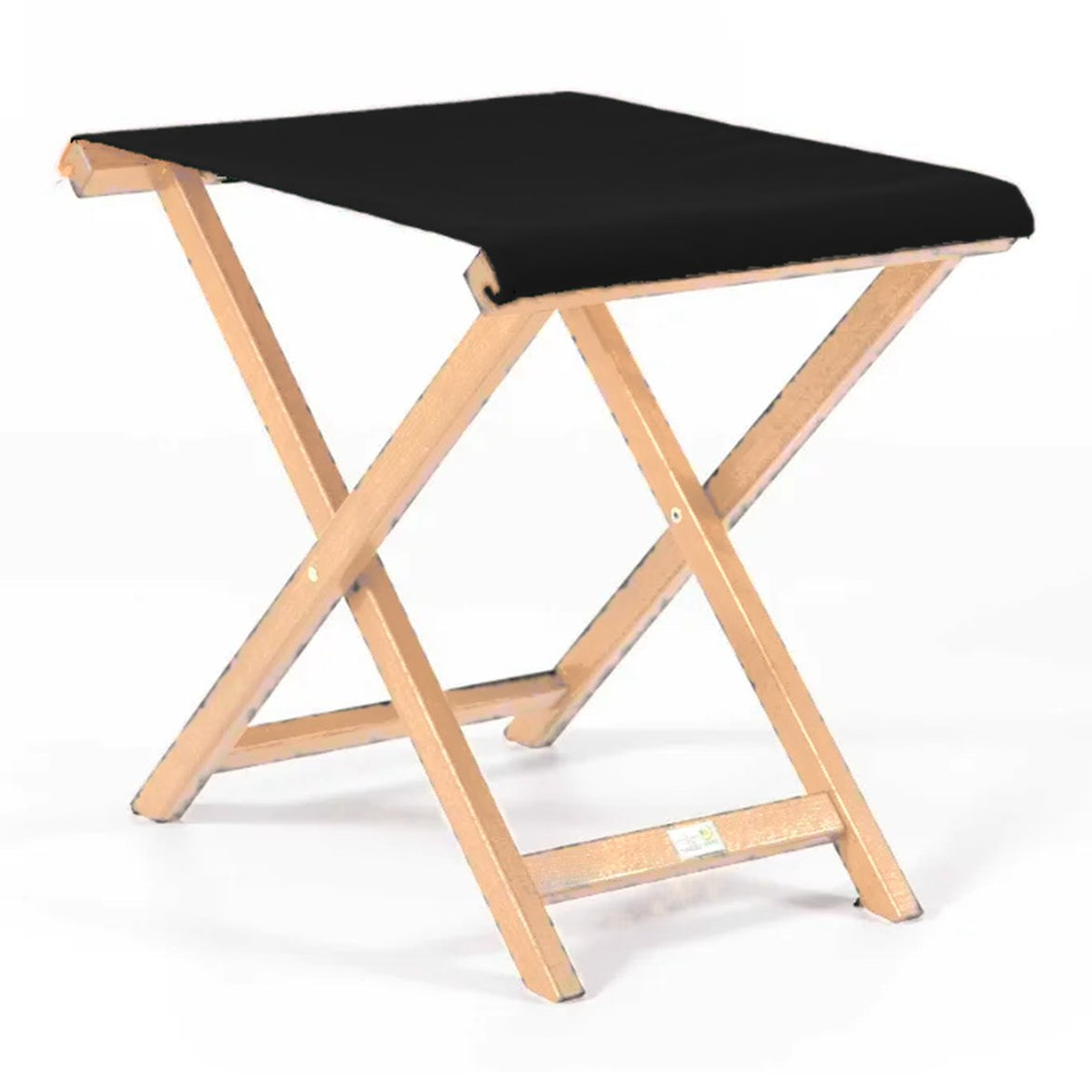 Repose-pieds Biarritz — vernis naturel, toile Noir 039