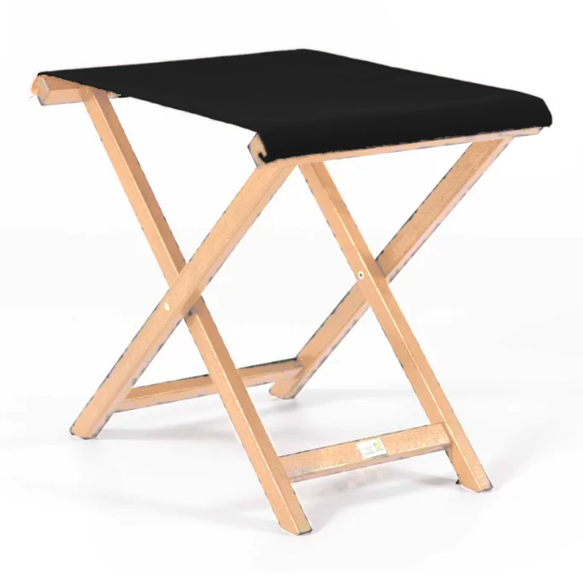 Repose-pieds Biarritz — vernis naturel, toile Noir 039