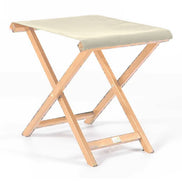 Repose-pieds Biarritz — vernis naturel, toile Écru 061