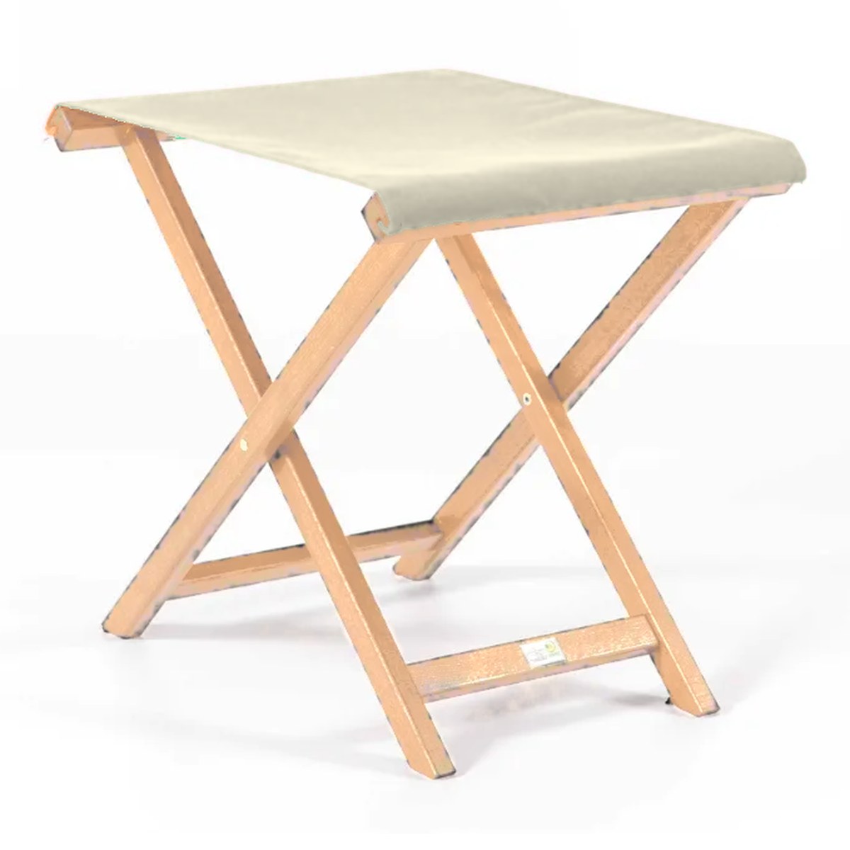 Repose-pieds Biarritz — vernis naturel, toile Écru 061