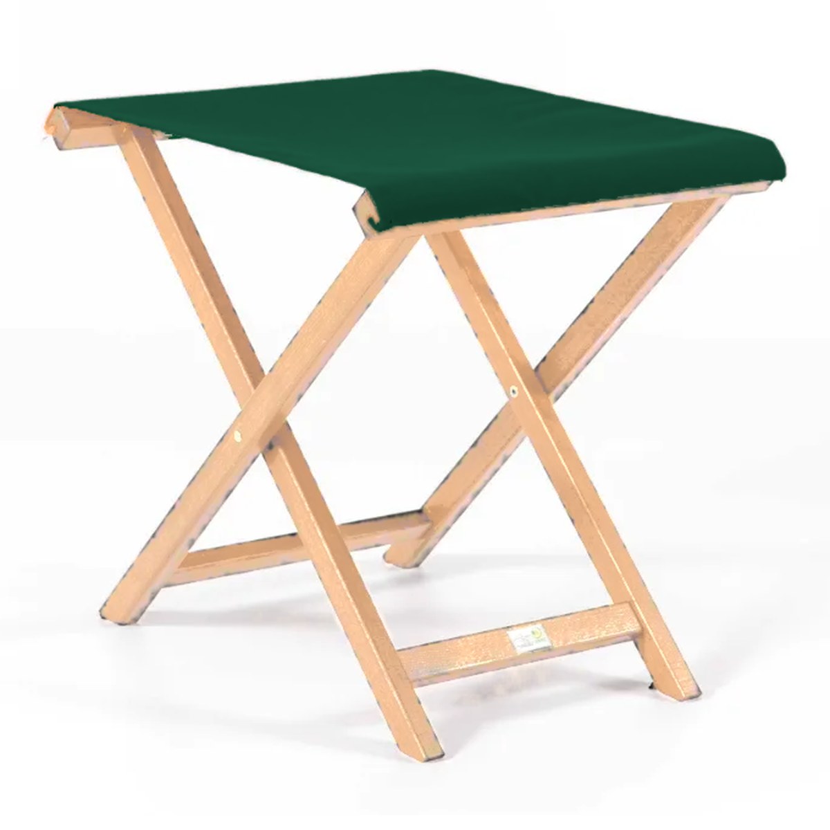 Repose-pieds Biarritz — vernis naturel, toile Vert 072