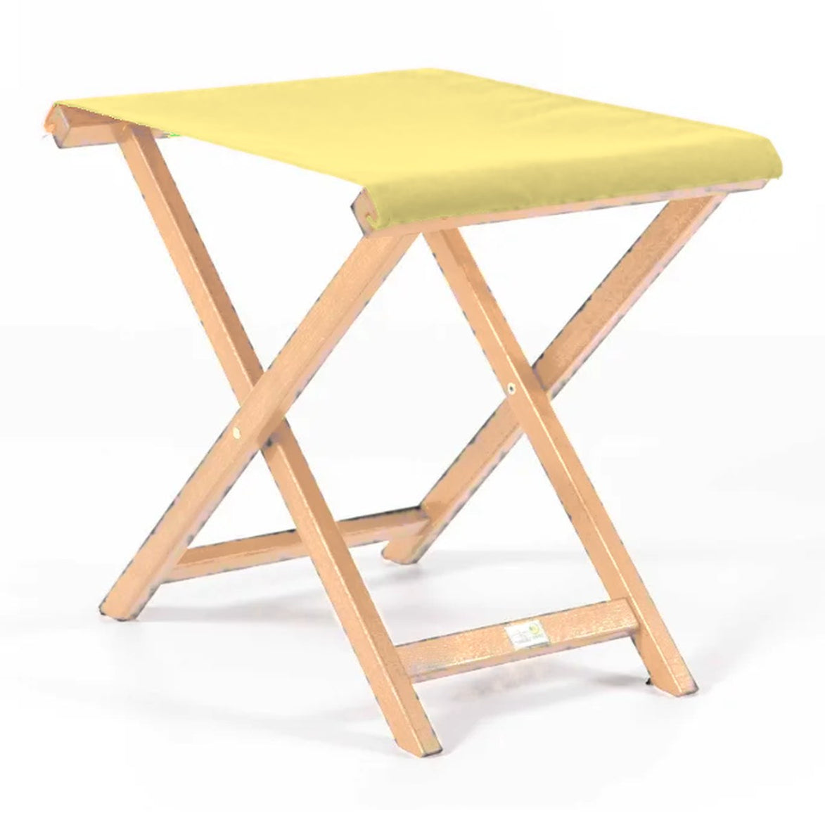 Repose-pieds Biarritz — vernis naturel, toile Jaune paille 087