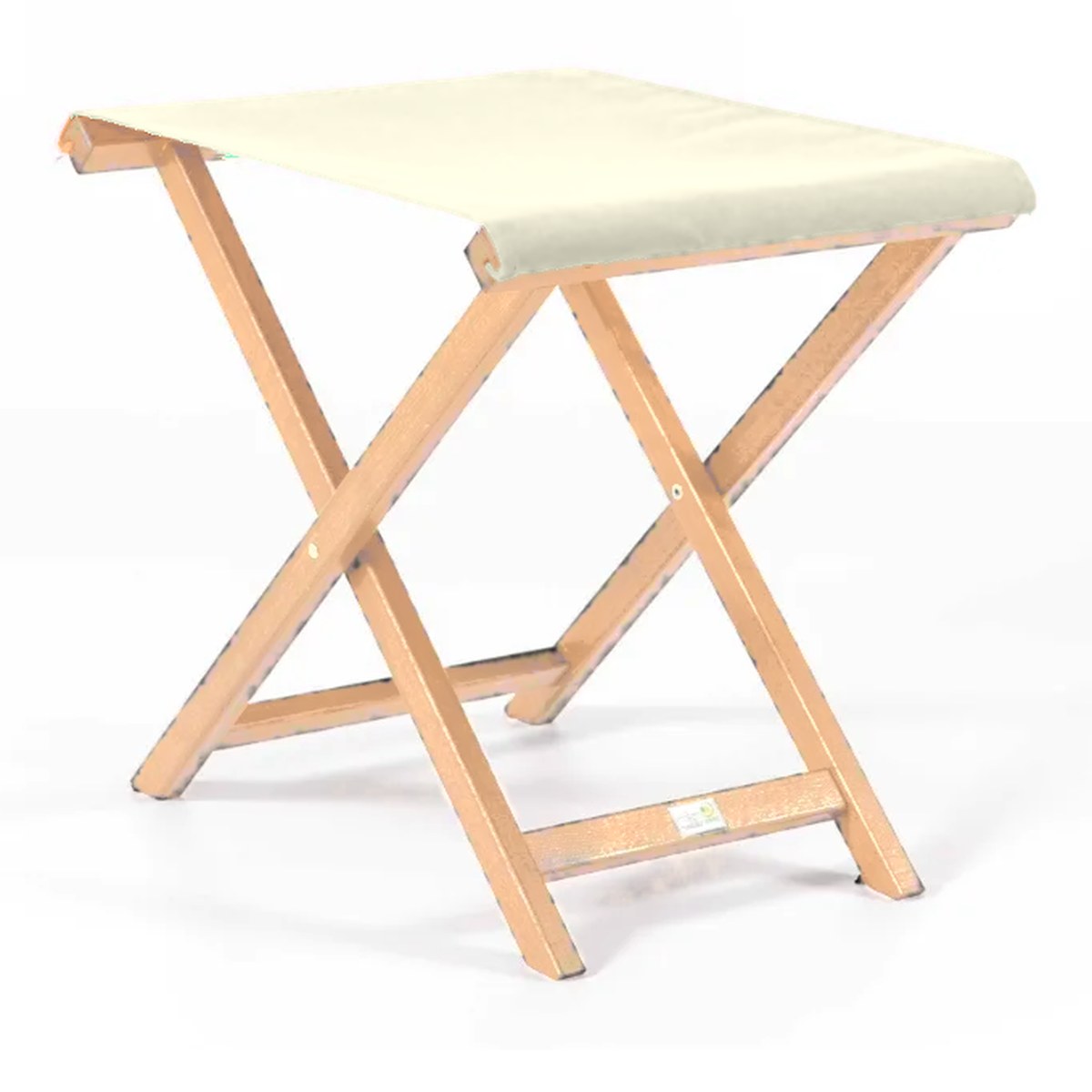 Repose-pieds Biarritz — vernis naturel, toile Screen écru