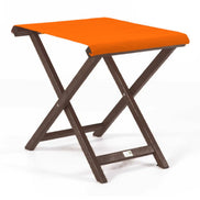 Repose-pieds Biarritz — vernis noyer, toile Orange 004