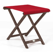 Repose-pieds Biarritz — vernis noyer, toile Rouge 035