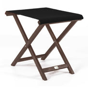 Repose-pieds Biarritz — vernis noyer, toile Noir 039