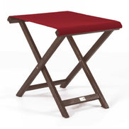 Repose-pieds Biarritz — vernis noyer, toile Bordeaux 060