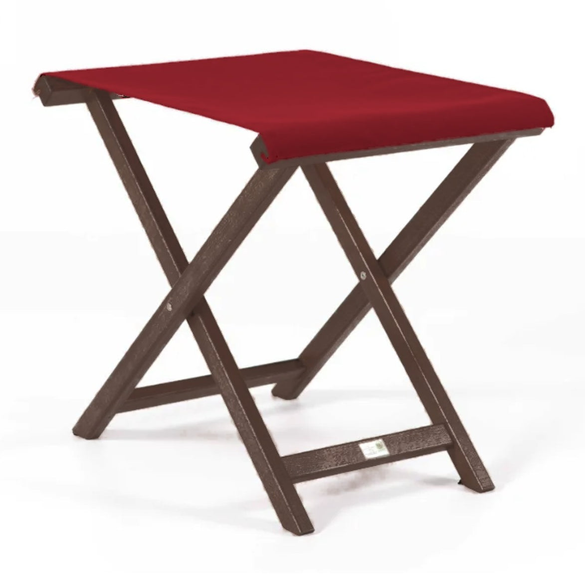 Repose-pieds Biarritz — vernis noyer, toile Bordeaux 060