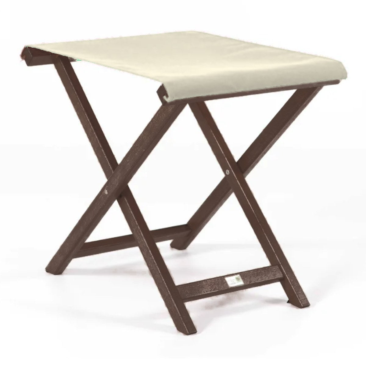 Repose-pieds Biarritz — vernis noyer, toile Écru 061