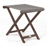 Repose-pieds Biarritz — vernis noyer, toile Gris clair 067