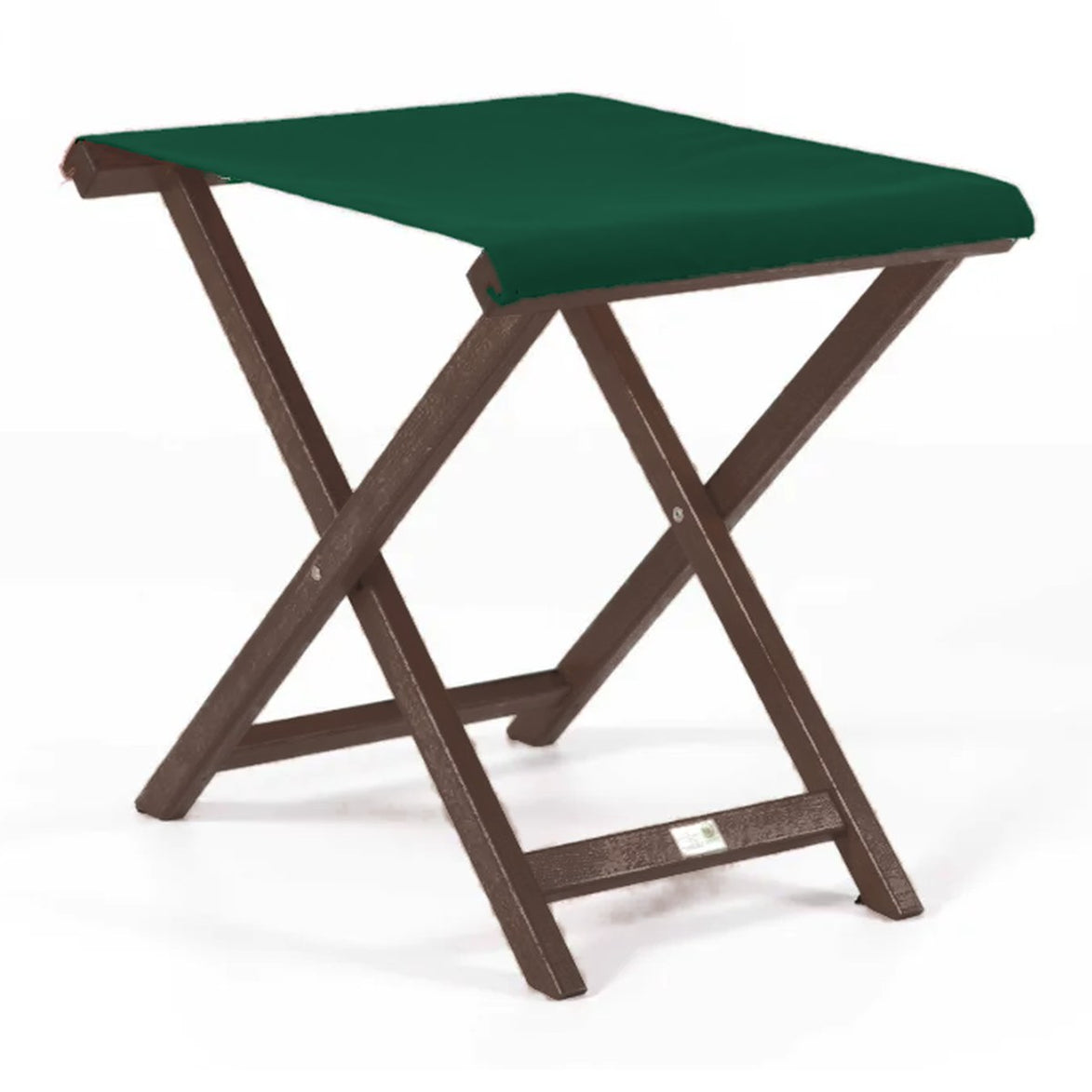 Repose-pieds Biarritz — vernis noyer, toile Vert 072