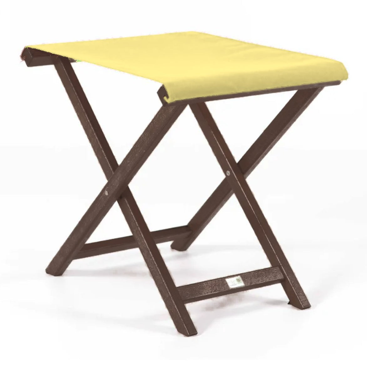 Repose-pieds Biarritz — vernis noyer, toile Jaune paille 087