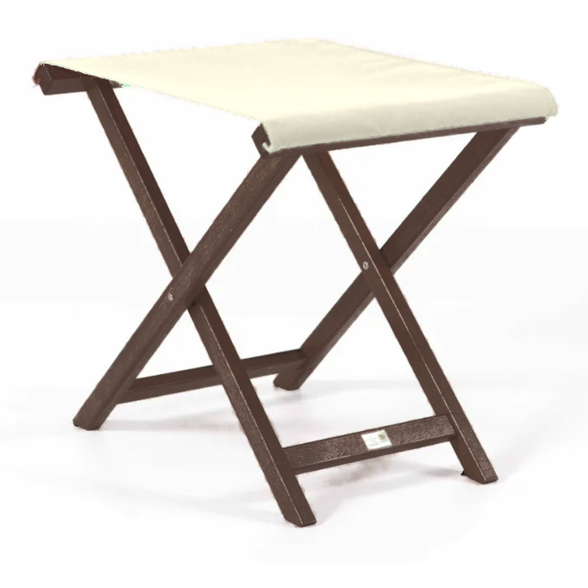 Repose-pieds Biarritz — vernis noyer, toile Screen écru