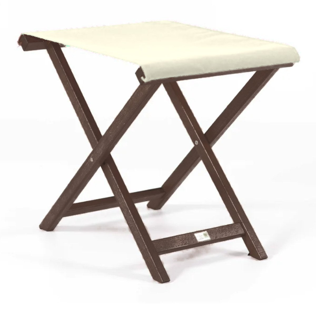 Repose-pieds Biarritz — vernis noyer, toile Screen écru