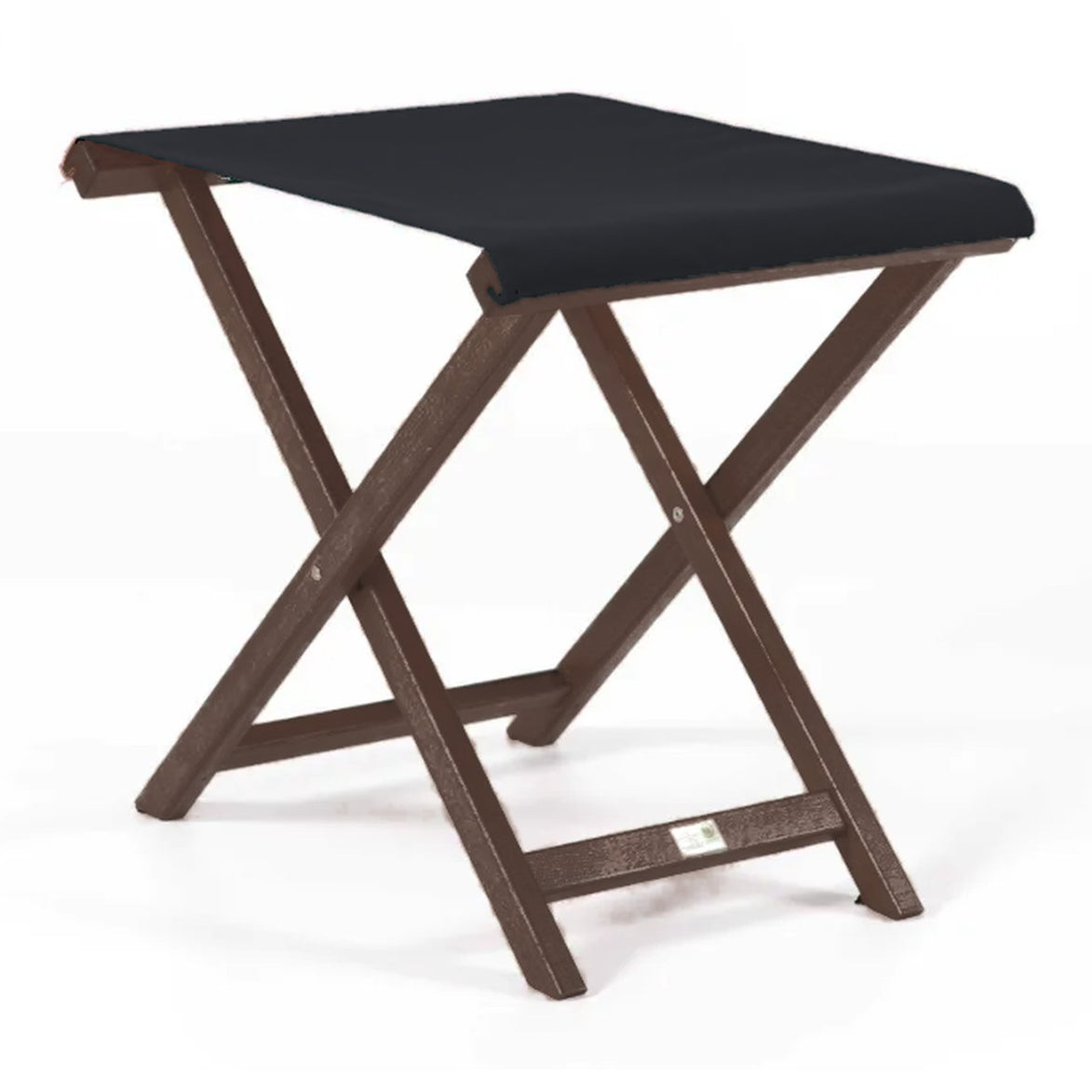 Repose-pieds Biarritz — vernis noyer, toile Screen noir