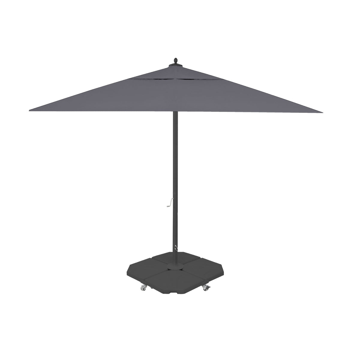 Parasol Rio 400 x 400 cm Ezpeleta, structure anthracite, toile anthracite, sans volants