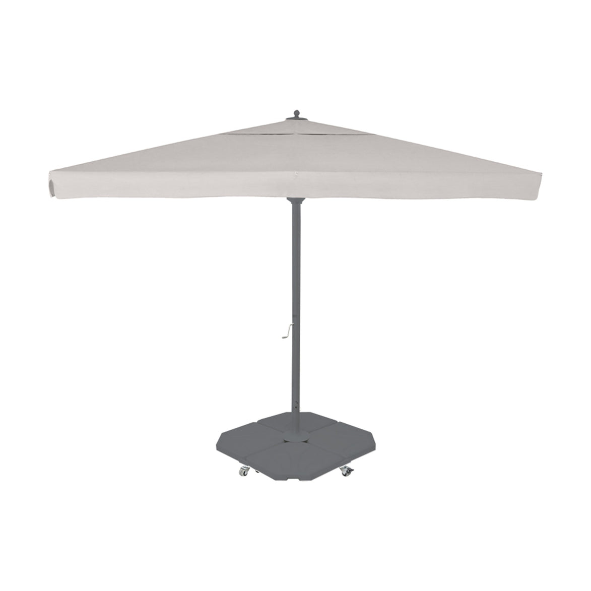 Parasol Rio 400 x 400 cm Ezpeleta, structure anthracite, toile canvas, avec volants