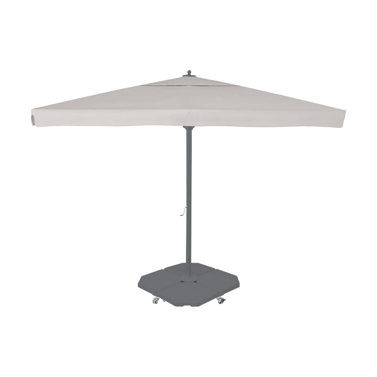 Parasol Rio 400 x 400 cm Ezpeleta, structure anthracite, toile canvas, avec volants