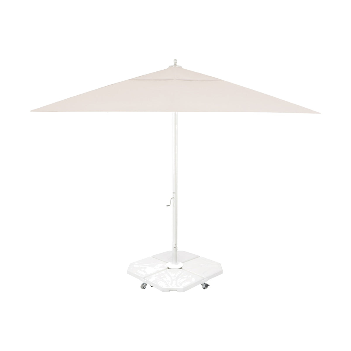 Parasol Rio 400 x 400 cm Ezpeleta, structure blanche, toile canvas, sans volants