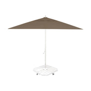 Parasol Rio 400 x 400 cm Ezpeleta, structure blanche, toile taupe, sans volants