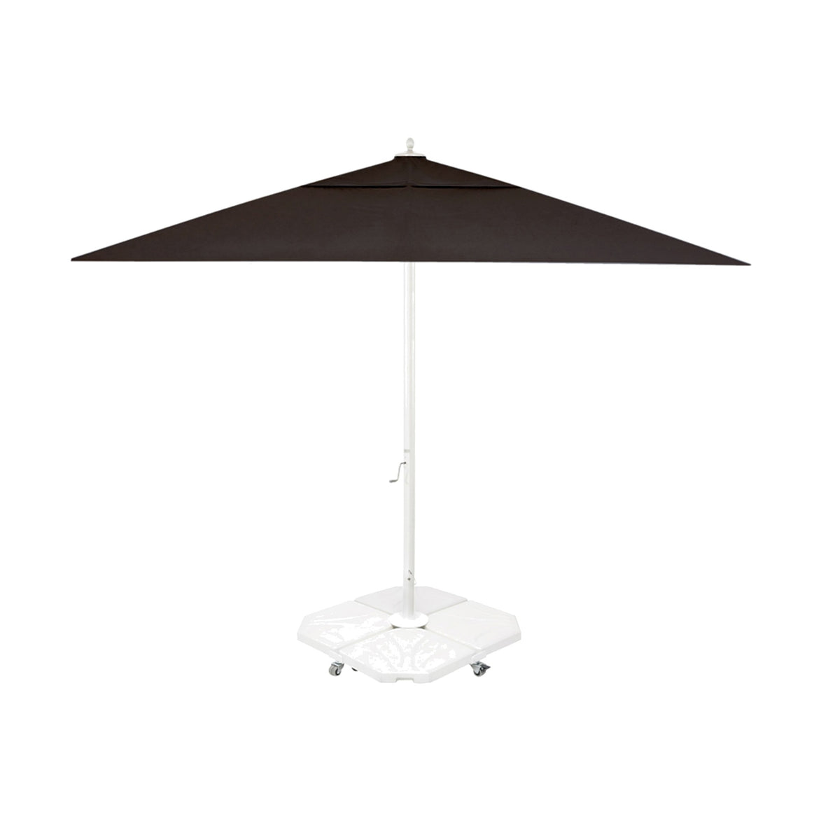 Parasol Rio 400 x 400 cm Ezpeleta, structure blanche, toile anthracite, sans volants
