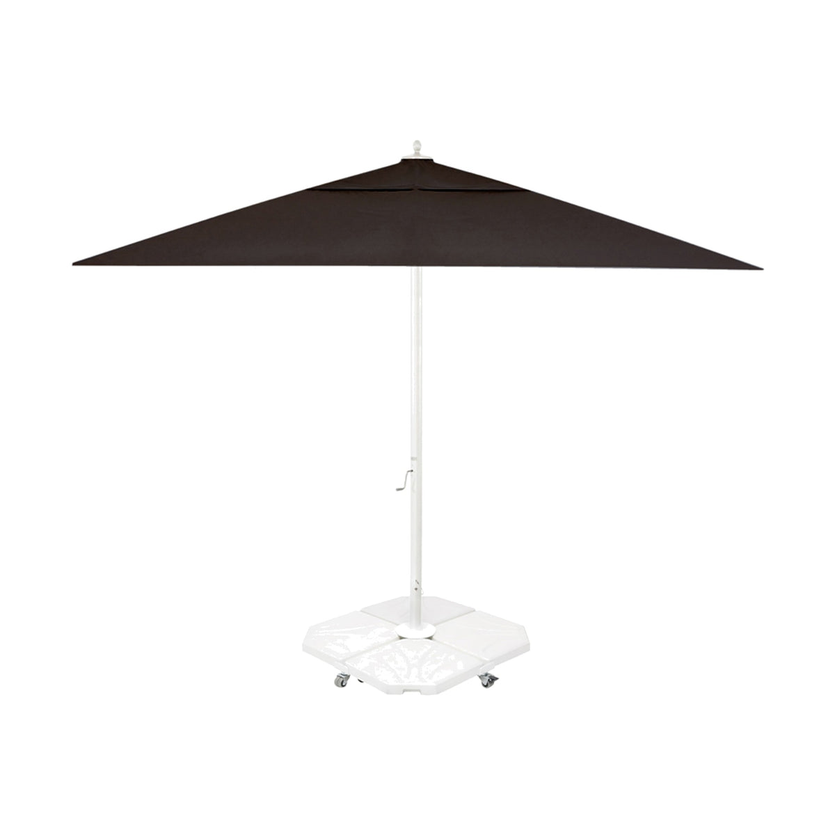 Parasol Rio 400 x 400 cm Ezpeleta, structure blanche, toile anthracite, sans volants