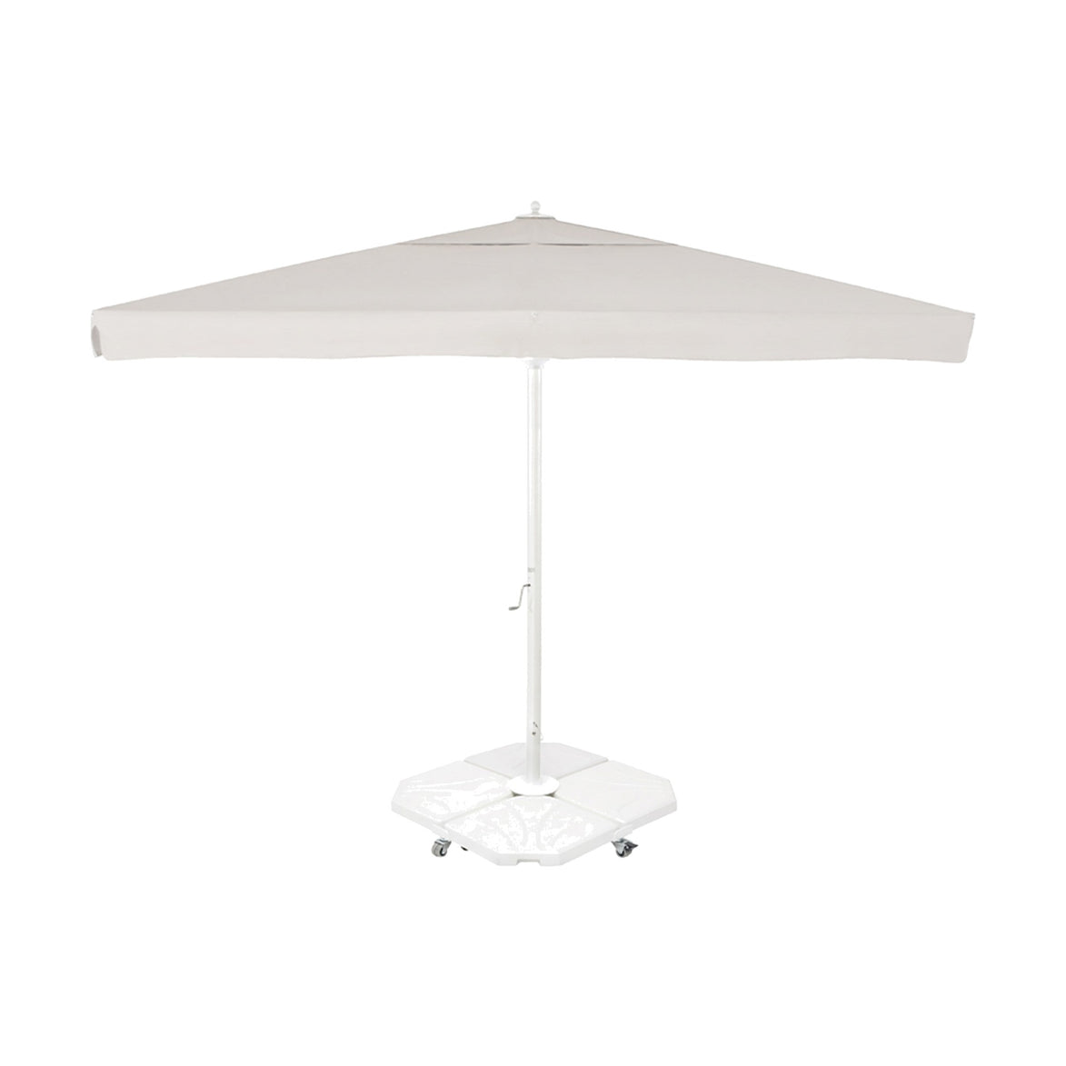Parasol Rio 400 x 400 cm Ezpeleta, structure blanche, toile canvas, avec volants