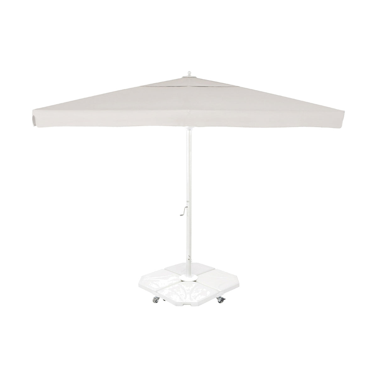 Parasol Rio 400 x 400 cm Ezpeleta, structure blanche, toile canvas, avec volants