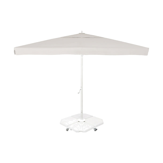 Parasol Rio 400 x 400 cm Ezpeleta, structure blanche, toile canvas, avec volants