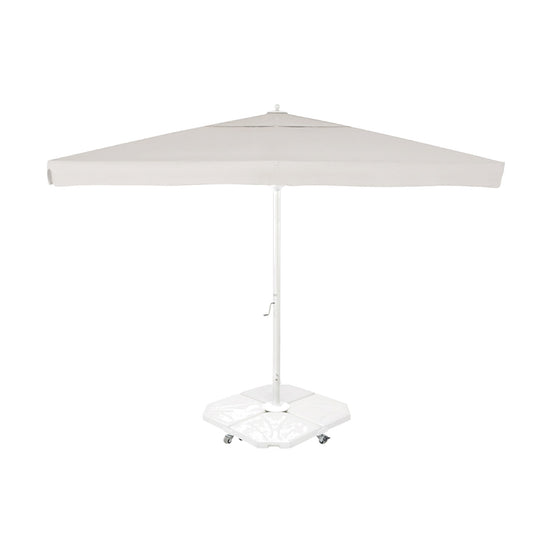 Parasol Rio 400 x 400 cm Ezpeleta, structure blanche, toile canvas, avec volants