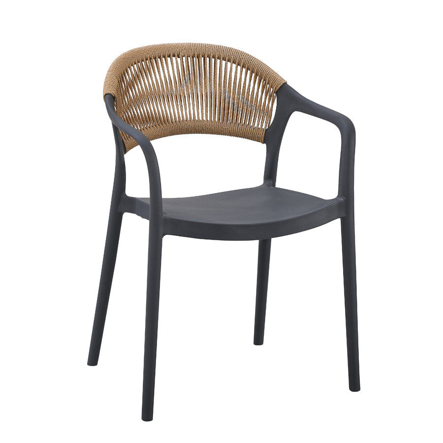 Fauteuil Fidji — fauteuil de terrasse coque monobloc et tressage torsadé